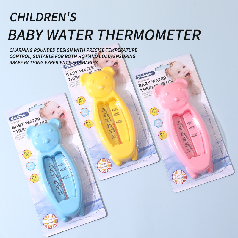 Támetro de agua para bebés con tarjeta de succión en inglés, temperatura del agua del baño del bebé, baño para recién nacidos, termómetro de dibujos animados