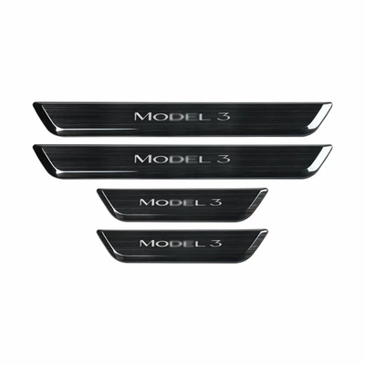 Dekorativ pedal başlıqları model3/Y threshold magnetic induction - model-3-threshold-bar-black-wire-drawing4-pieces-1-set