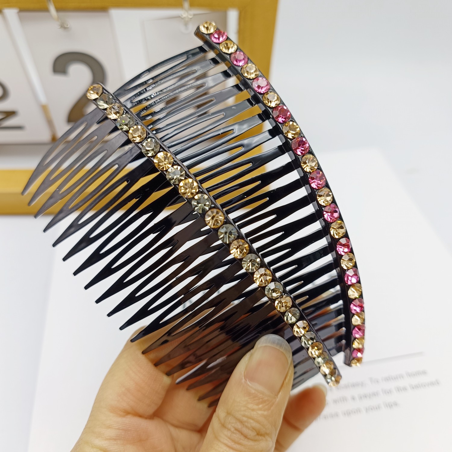 劉海髮夾後腦勺發梳插梳壓發箍奧鑽水鑽盤發碎發發卡髮飾頭飾批發