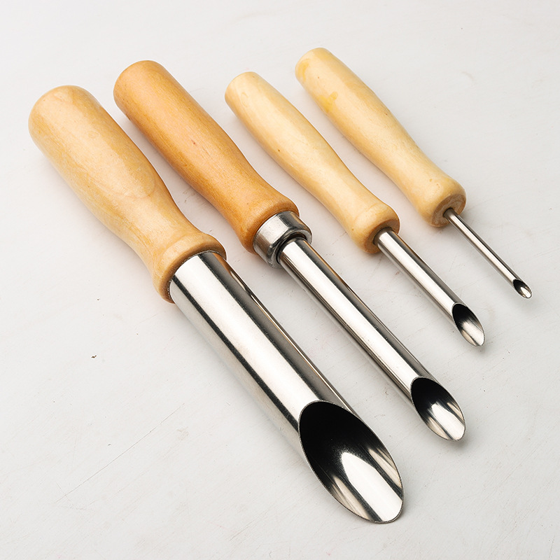 陶泥工具4支裝不鏽鋼圓形打孔器泥塑diy雕塑工具黏土軟陶泥套裝
