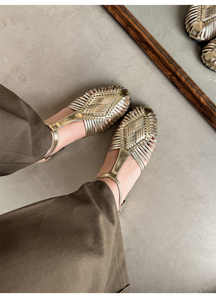 CHIKO Celyn Round Toe Block Heels T-Strap Shoes