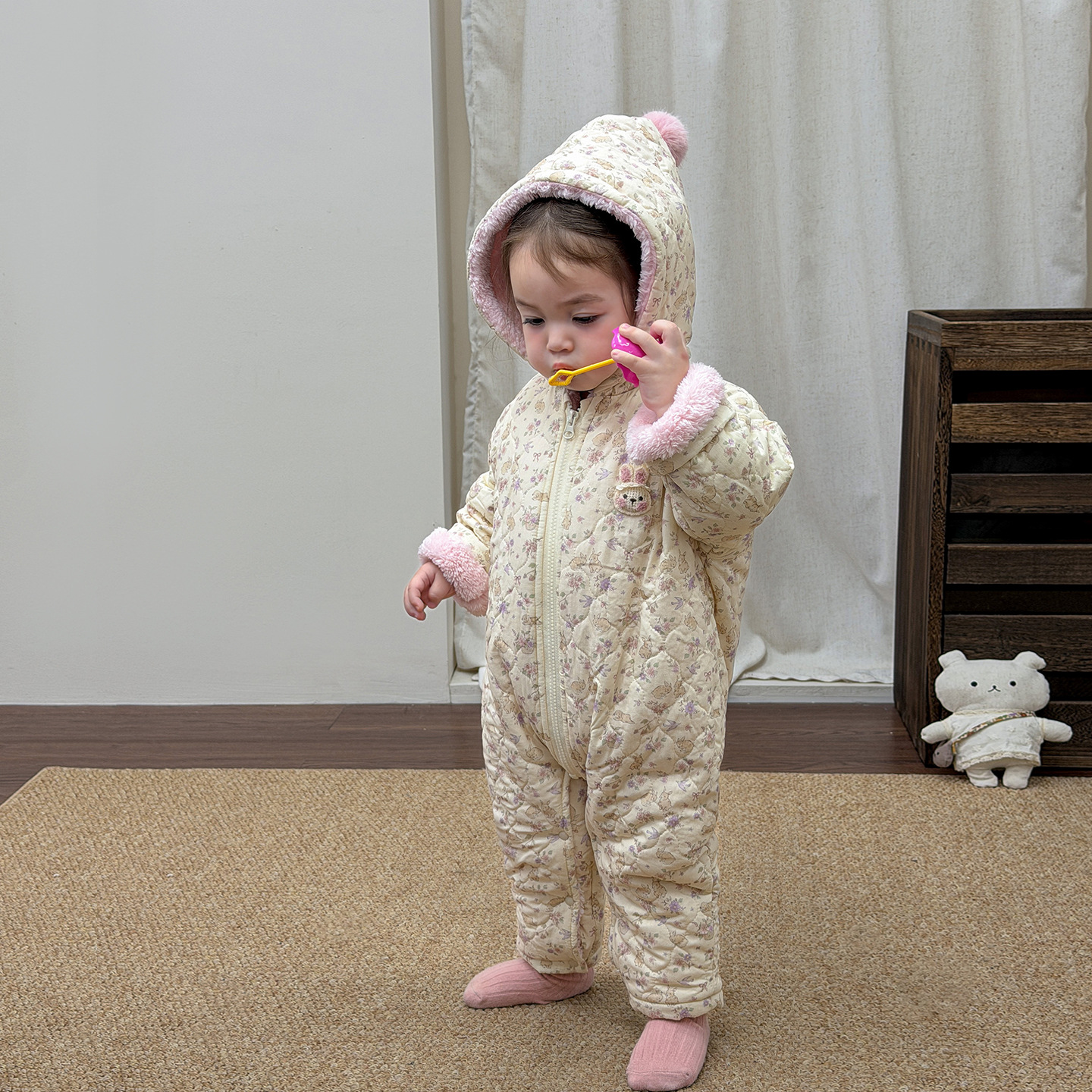 Sugar Pear ropa infantil ropa de invierno ropa de bebé 2025 algodón intercalado ropa de bebé niñas camiseta ropa de escalada ropa de niños mangas largas