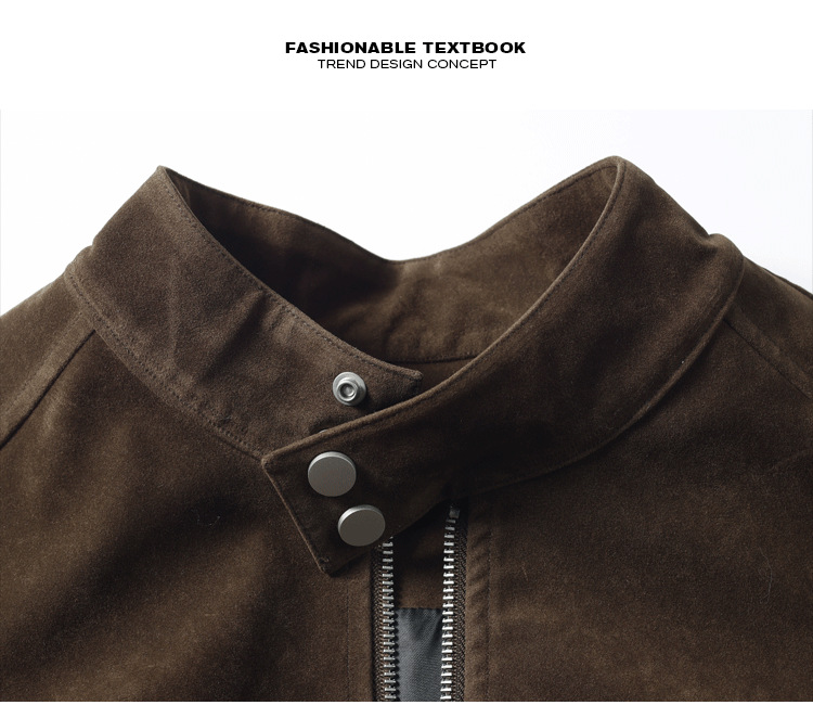 Modern Retro Suede Harrington Flight Jacket For Men_voghion.com