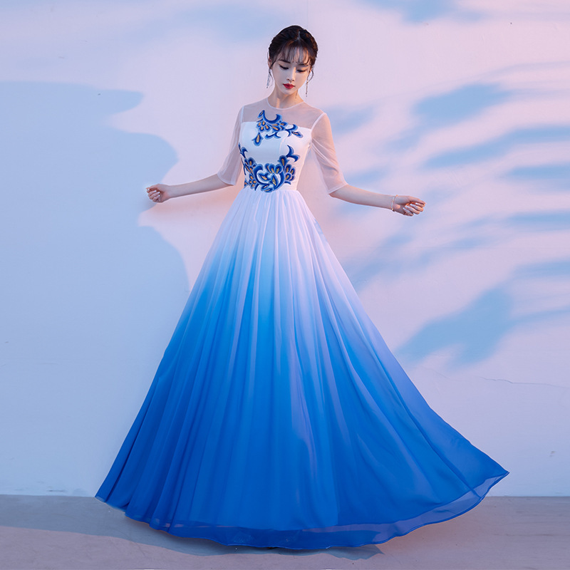 Big Choir Costume Female Modern Opening Dance Performance Costume Elegant Dance Competition Long Dress Command Dress Big Choir Costume Female Modern Opening Dance Performance Costume Elegant Dance Competition Long Dress Command Dress