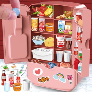 Children's multi-functional refrigerator toy simulation kitchen double door boys and girls play house boys and girls 2-6 years old