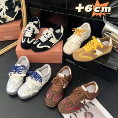 澜柜版内增高6cm串珠小众不累脚德训鞋女2025年秋季新款百搭阿甘