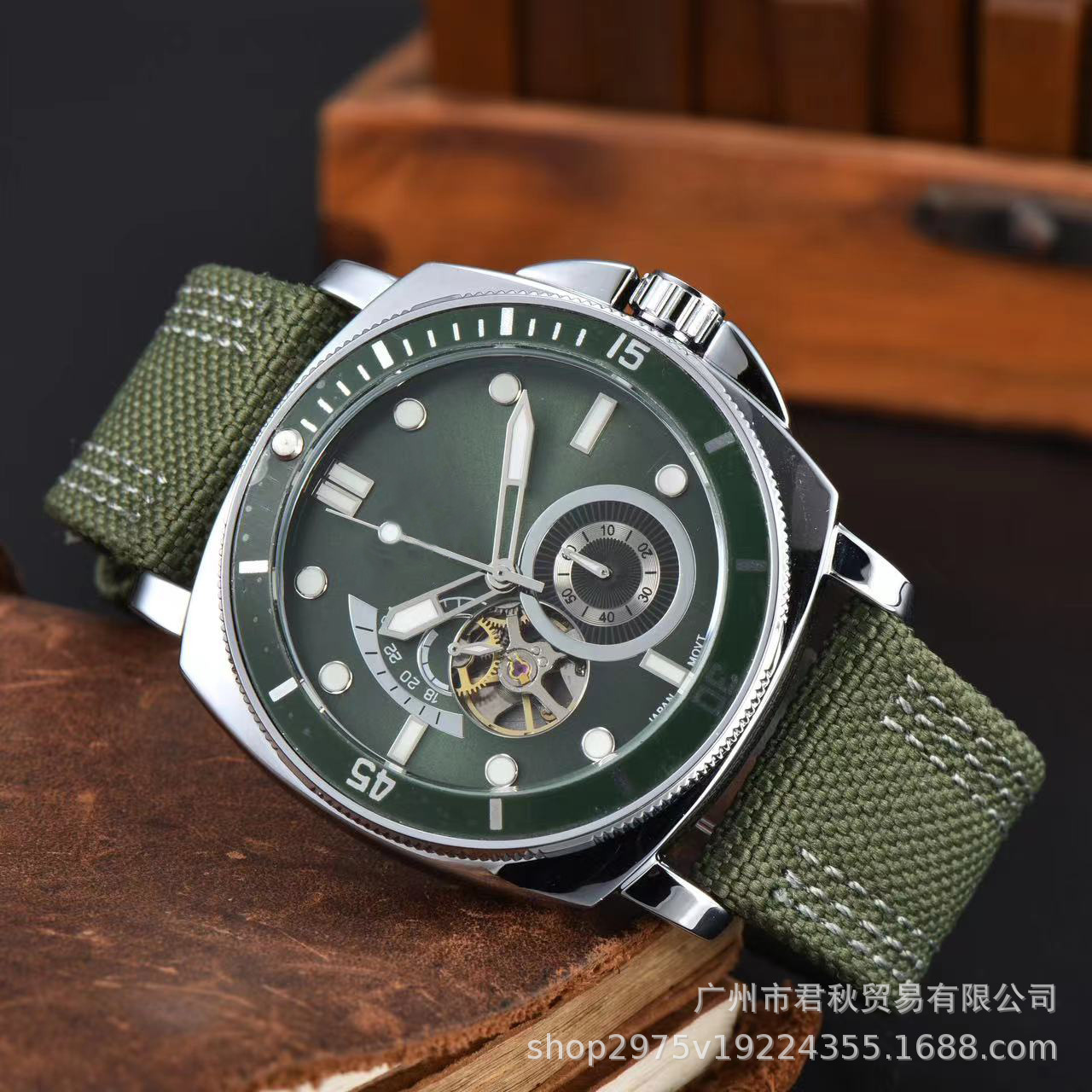 Foreign Trade Cross-Border Aliexpress Supply Dropshipping Men's Three-Hand Fashion High-Quality Fabric Strap Mechanical Precision Brand Men's Watch