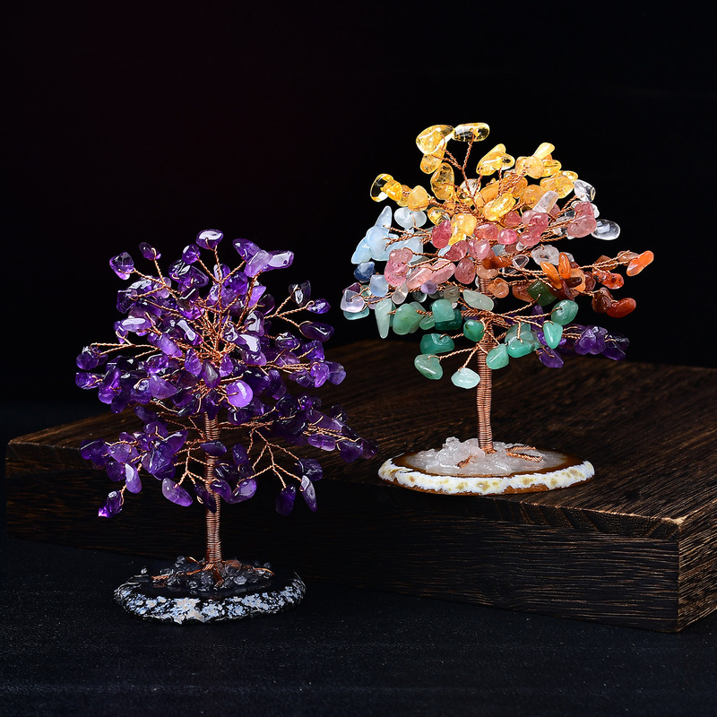 Natural Crystal Money Tree Ornaments Agate Piece Base Money Tree Home Living Room Office Decorations Natural Crystal Money Tree Ornaments Agate Piece Base Money Tree Home Living Room Office Decorations