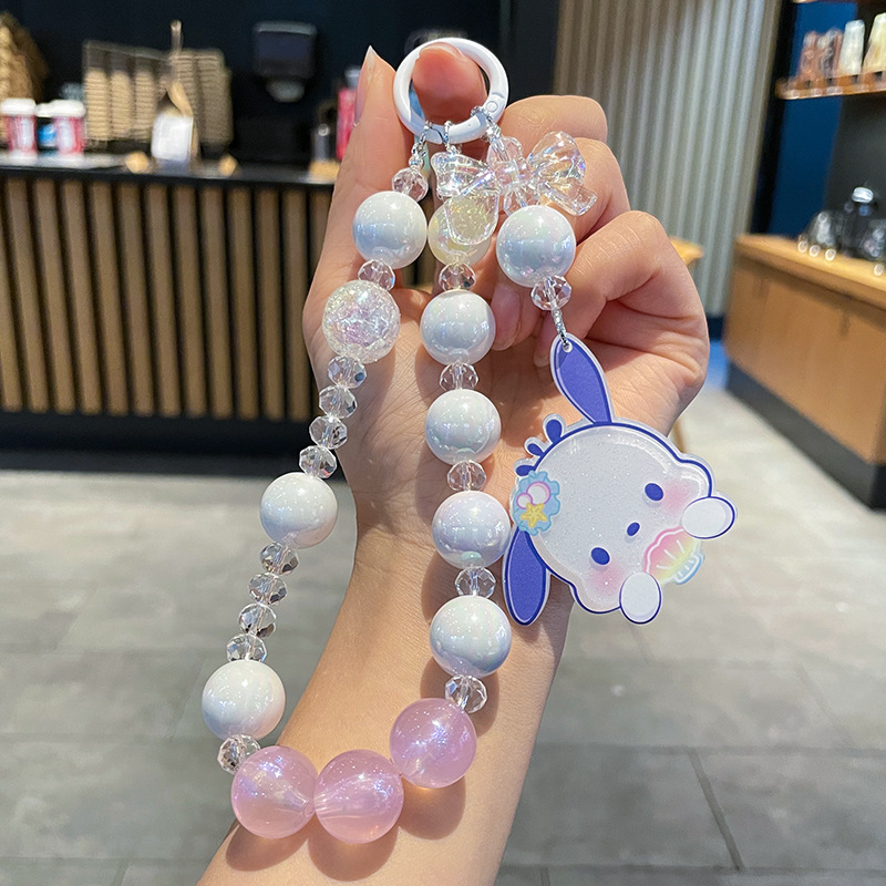 Colgante creativo lindos anillos de cadenas de caja de teléfono móvil accesorios de viento de niña insdiy cuentas de brazalete colgante de llaves