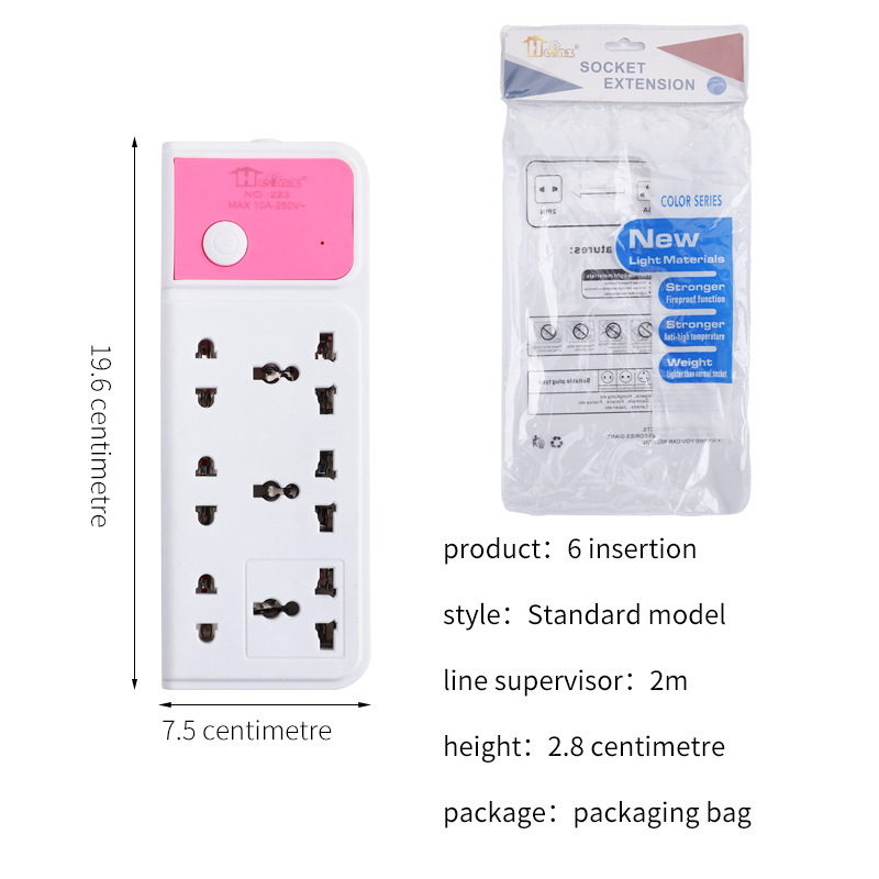 Multi-enchufe África exportación de comercio exterior de Oriente Medio exportación 3 4 5 filas tres cuatro cinco enchufe de alimentación USB placa de conexión