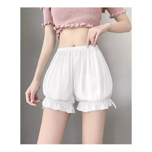 White safety pants women's summer thin anti-light j outer wear loose lantern pumpkin pants bottoming women's short pants