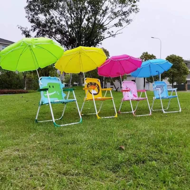 Amazon mejores ventas de niños sillas plegables al aire libre con paraguas sillas de camping portátiles taburetes pequeños taburetes Maza sillas paraguas