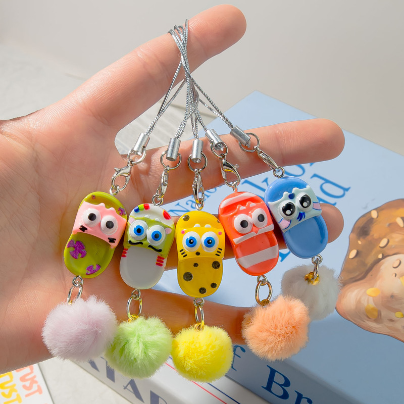 Fur Ball K37 Color Cave Shoes Slippers Keychain Ins Girl Heart Japanese Pendant Cute Girlfriend Jewelry Hanging Ornaments