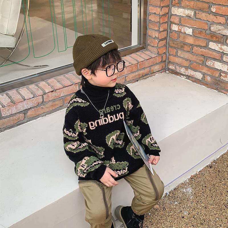 winter Socket Primer Boy sweater jacket children Autumn and winter new pattern High collar 2021 Sweater thickening CUHK