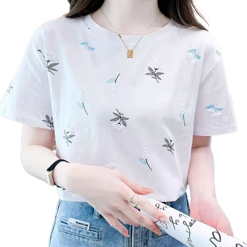 半袖 Tシャツ レディース 夏 ホワイト 2025 新しい韓国スタイル ルーズ ラウンドネック イン トレンド ハーフスリーブ インナー トップ|undefined
