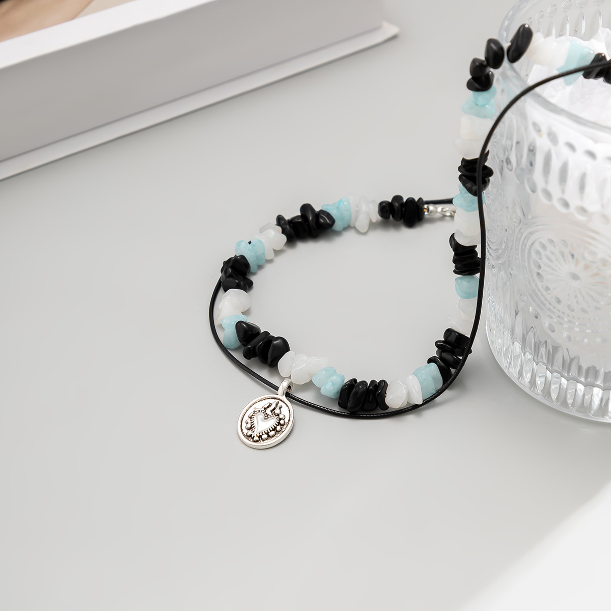 1 Piece Bohemian Heart Shape turquoise Beaded Metal Menu0027S Layered Necklaces