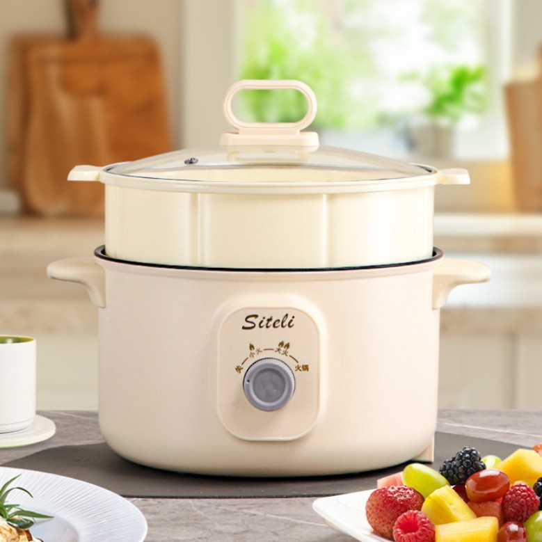 노브 스틱 내부 냄비 심화 두꺼운 다기능 전기 냄비 통합 냄비 전기 뜨거운 냄비 다목적 냄비