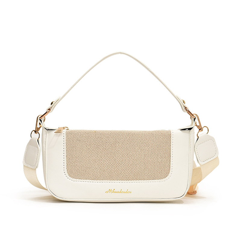 Estilo coreano empalme color contraste pequeño bolso cuadrado femenino popular de este año retro pequeño bolso de compras literario simple bolso de mensajero de un solo hombro marea