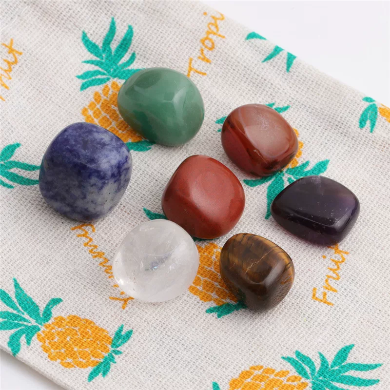 Natural ore, black cloth bag, with gem