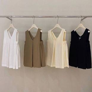 Plus Size Fashion Simple Salt Style Collar Sleeveless Vest Women's Summer Loose and Versatile Slimming Top