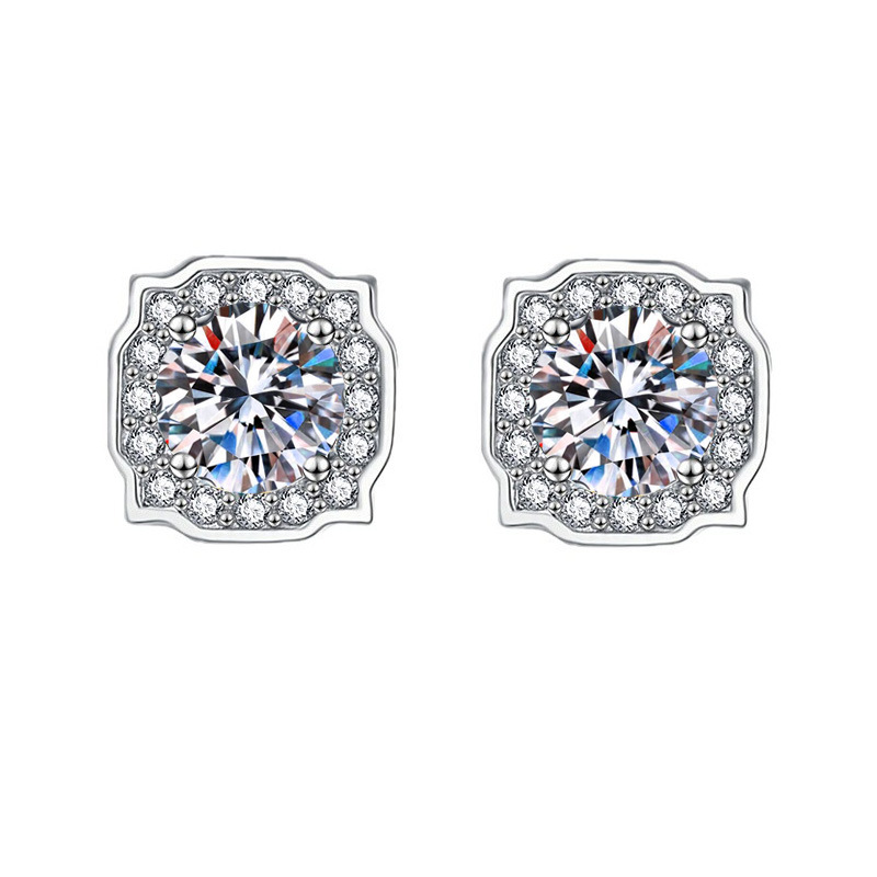 154 square stud earrings [1 carat]