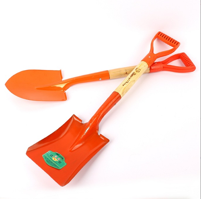 锰钢淬火多彩秀秀铲尖头方形绣绣铲农用铲子户外工具雪铲种菜松土