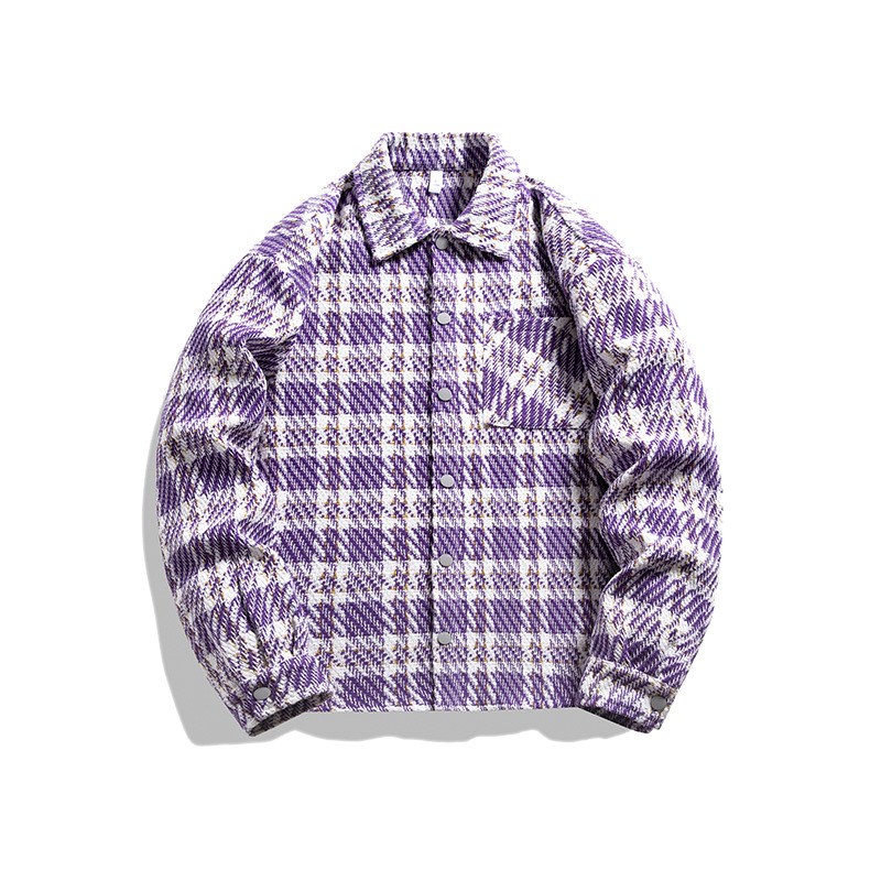 Men's Clothing Jacket for boys, new style for spring and autumn, high end style plaid brand, style lapel loose casual versatile jacket_voghion.com