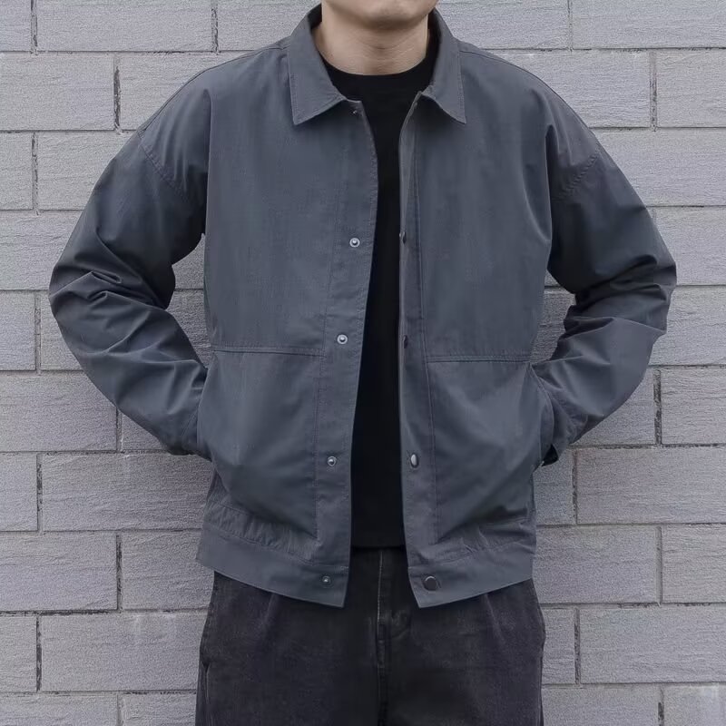 2024新款春秋季休闲男士韩版潮流日系复古帅气运动衬衫男