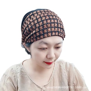 New Style Square Gypsophila Baotou Cap White Hair Turban Embroidered Flower All-match Hat Fashion Ethnic Head Cap