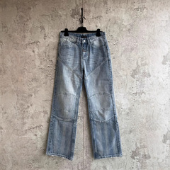 毒家版本现货高品质BL家新款破坏贴标牛仔长裤OS宽松版型男女同款