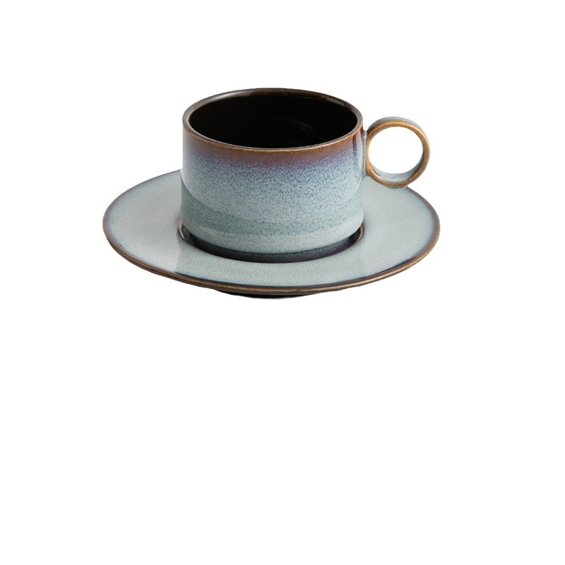 Taza de café de cambio de horno, taza de café con leche de cerámica para el hogar, taza de café americano, taza de té de la tarde, taza de café con ensalada
