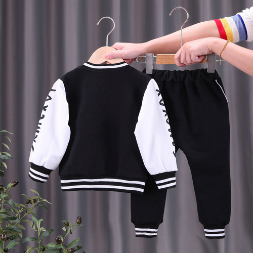 1-year-old boy's baseball uniform suit autumn clothes 2 children's spring and autumn clothes 3 baby's handsome Korean style two-piece set 4 children