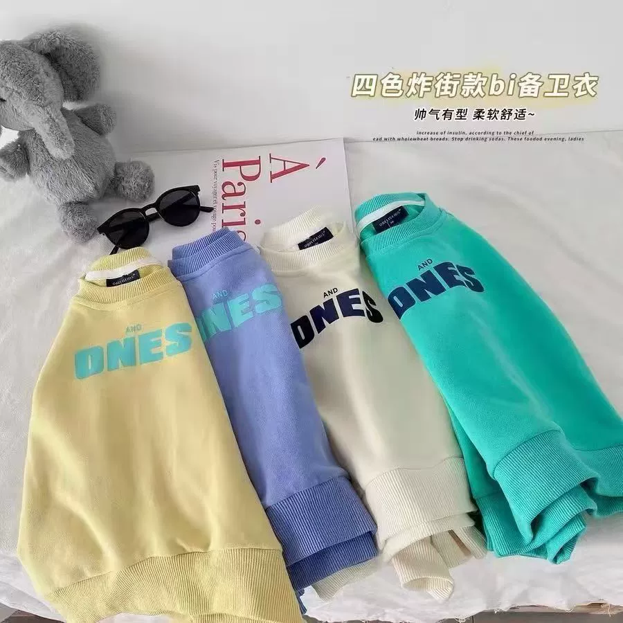 Осенний свитшот для мальчиков, детский свитер с длинным рукавом, корейский стиль, западный стиль