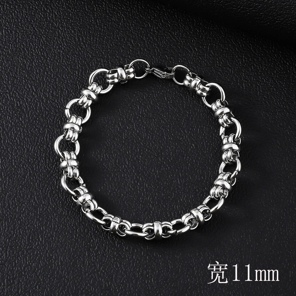 Stainless Steel Cuban Bracelet For Men Simple Bold Punk Style_voghion.com