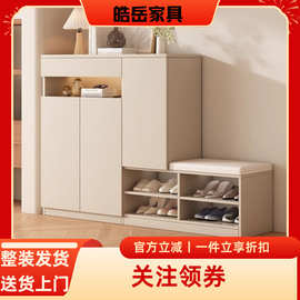 实木鞋柜家用门口入户玄关柜靠墙一体大容量收纳柜柜子储物柜