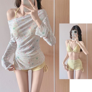 Slightly Fat Girl Swimsuit Women's Summer Conservative Slimming Look Belly-Covering Sports Three-Piece Girl's 2025 New Hot Spring Swimsuit