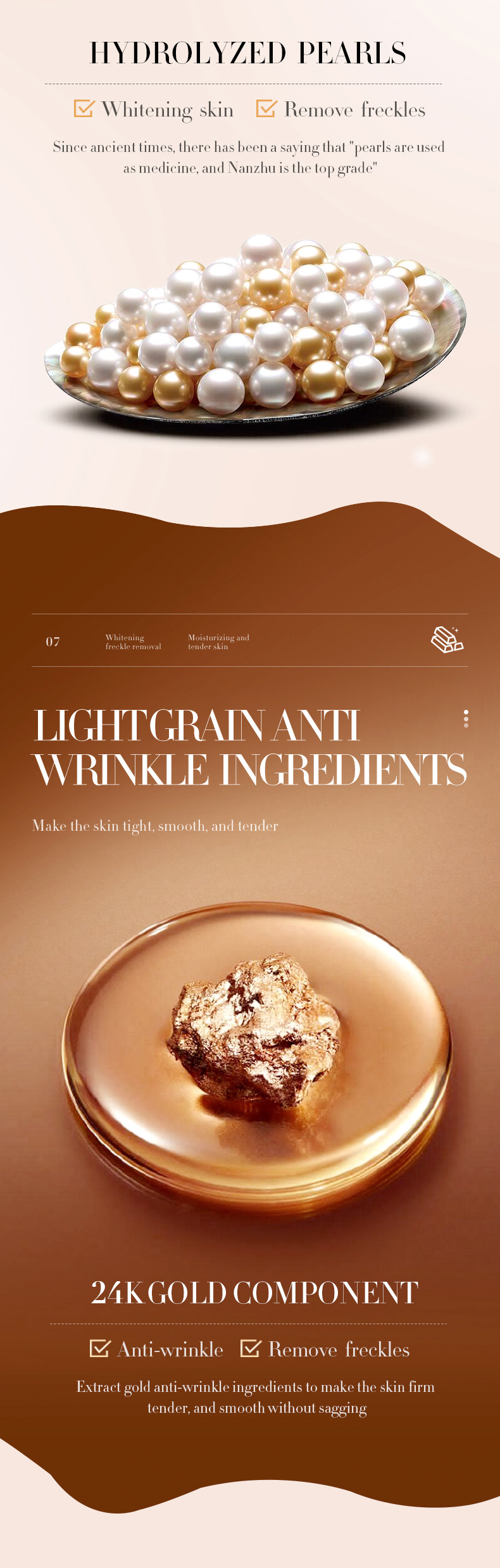 Crème visage éclaircissante et hydratante au collagène perle d'or_voghion.com