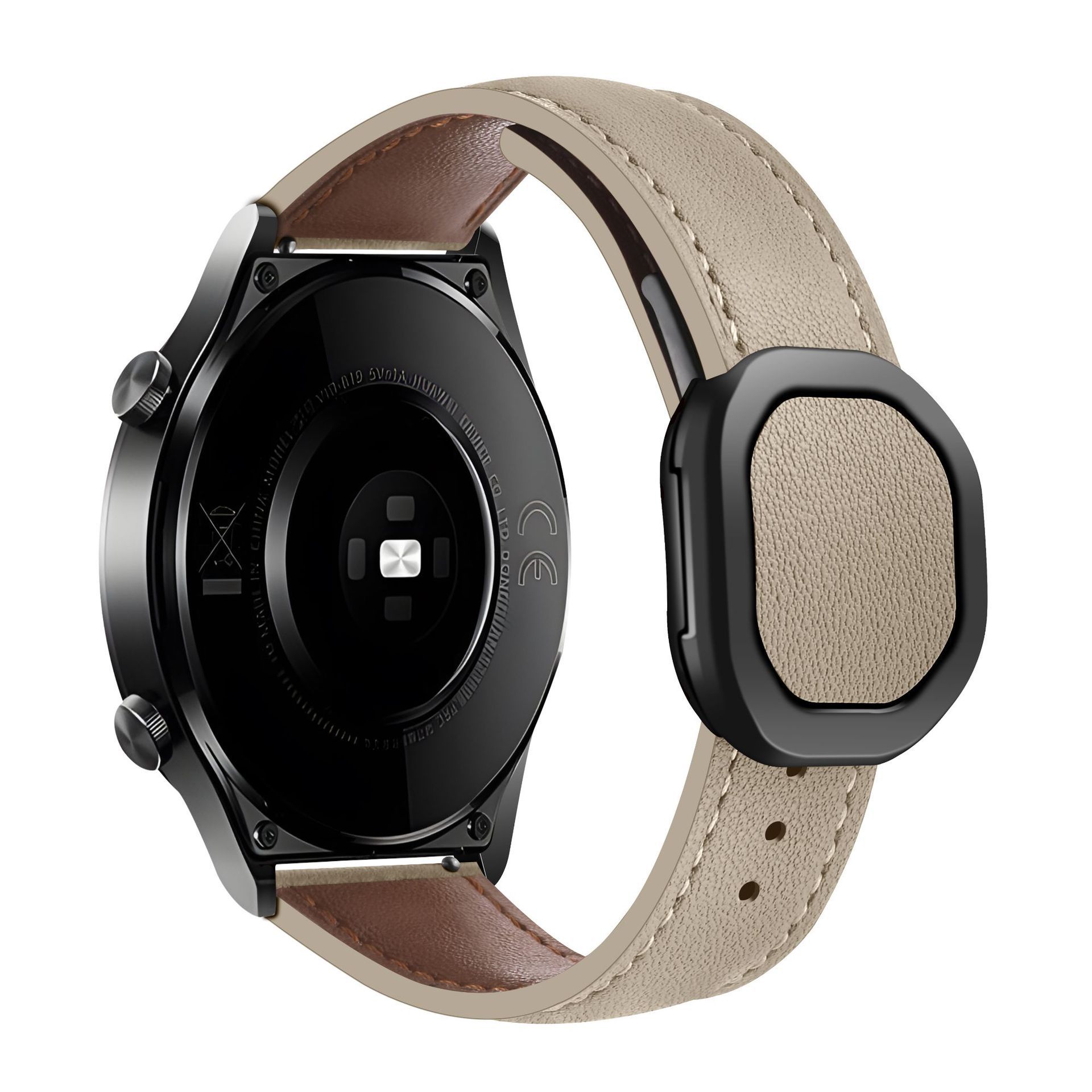 Sobib Samsungi ja Huawei moodsa stiiliga kellarihmadele, 20 mm ja 22 mm, Nautiluse magnetilise kokkupandava pandlaga nahast kellarihmadele._voghion.com