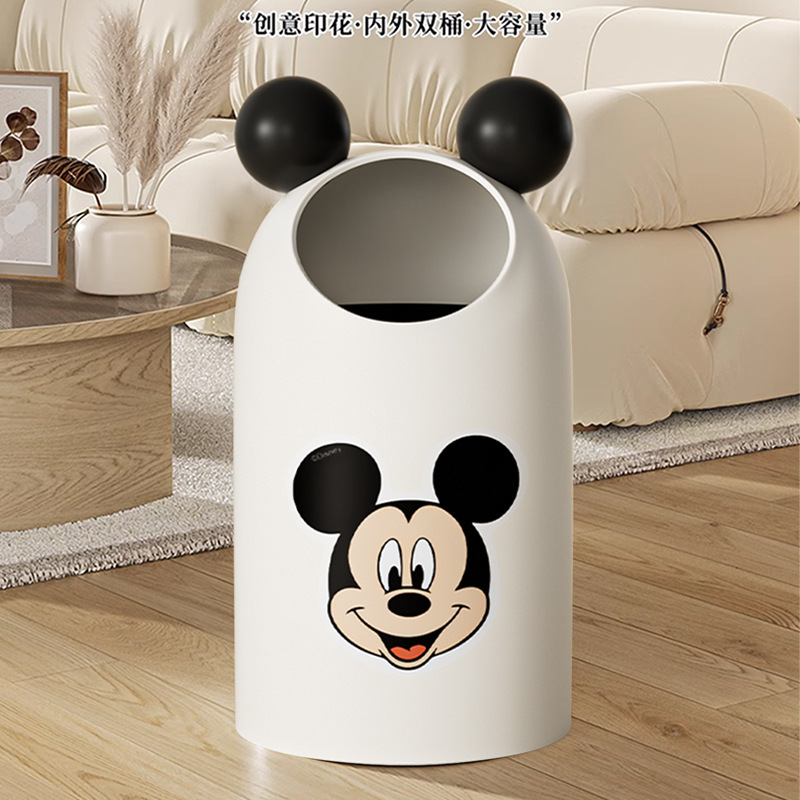 Creative Mickey high-value trash can living room bedroom toilet cartoon large wastebasket