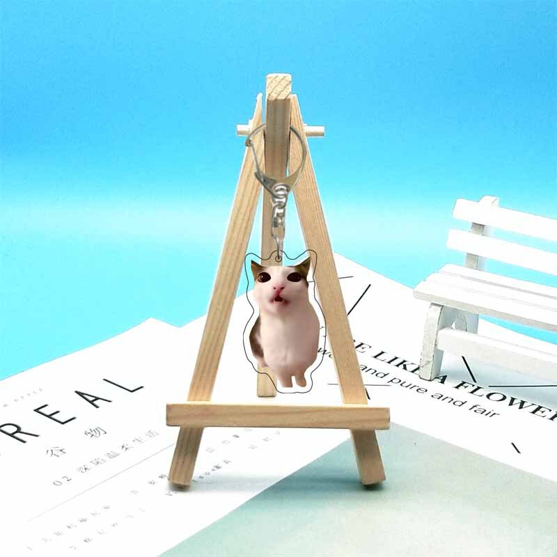 猫ミーム周辺機器面白い抽象的なかわいい面白い表現バッグ装飾アクリルキーホルダーペンダント|undefined