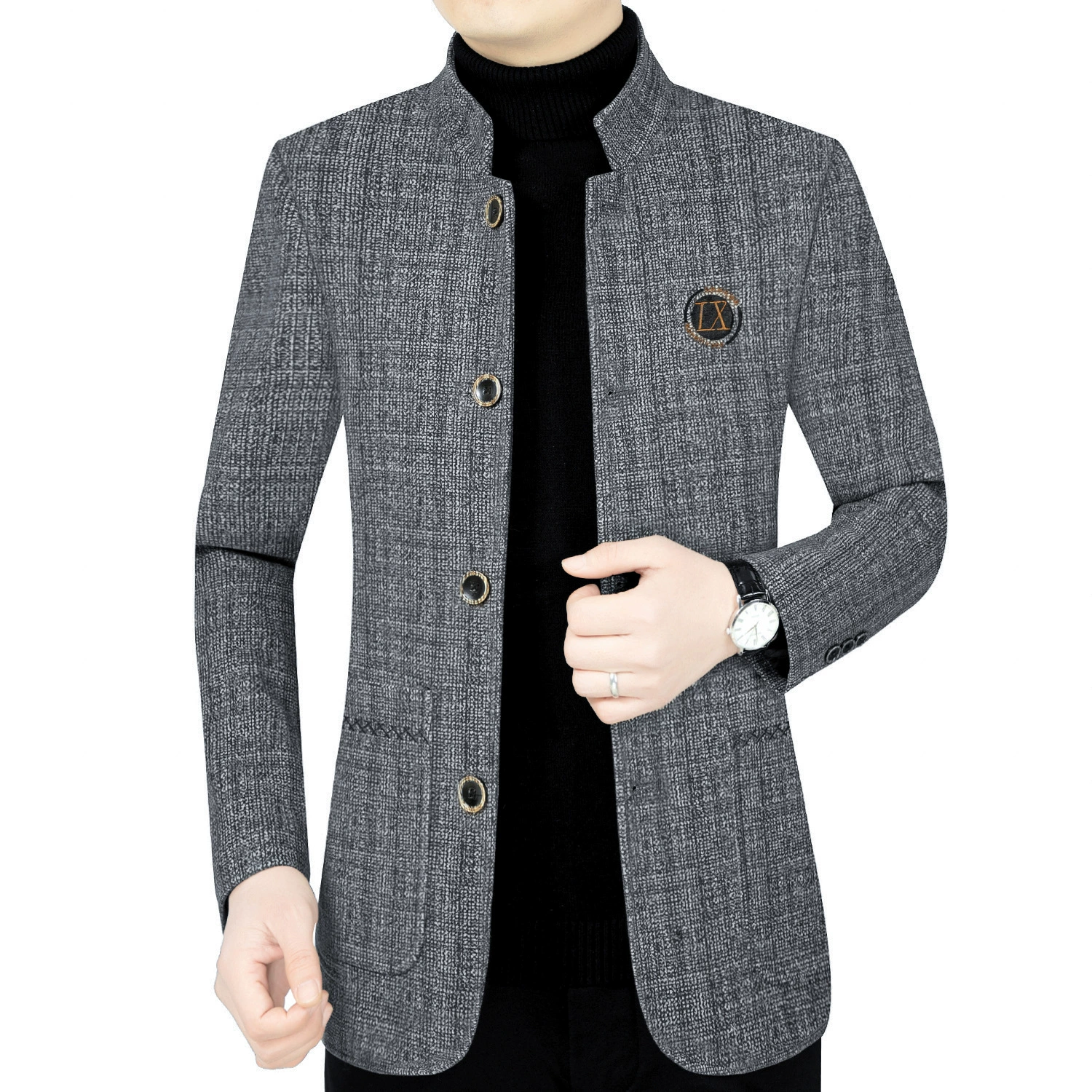 Демисезонный костюм для отдыха, мужская куртка, 2023, slim fit