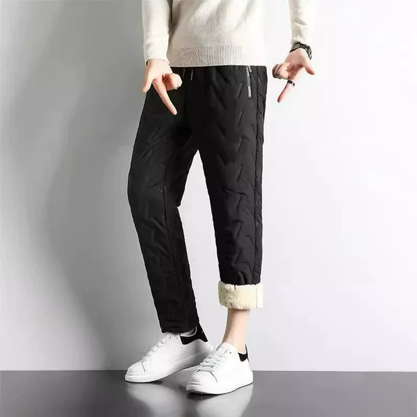 Super Thick Lamb Wool Pants for Men, Fleece-Lined, 2025 Winter New Style, Warm Pants for Middle-Aged and Elderly, Dad's Thickened Pants