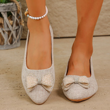 跨境外贸新款尖头单鞋平底浅口百搭瓢鞋温柔女式时装鞋