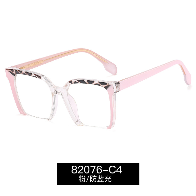 82076 nuevo anti-azul gafas de luz mujer CP insertar pierna moda retro Placa de color gafas lisas puede ser equipado con gafas de miopía