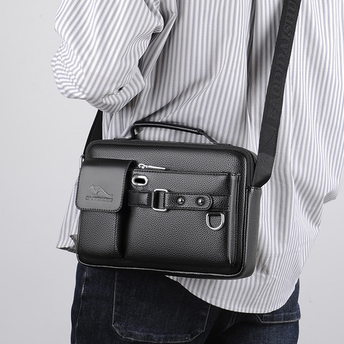 Men's shoulder bag crossbody bag large capacity backpack small bag retro leather bag shoulder bag satchel 3005
