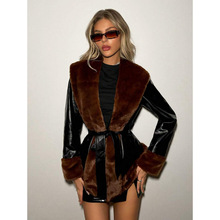 W 16135 fur leather dress ë��ϵ��Ƥ��ȹ�羳����ͨ