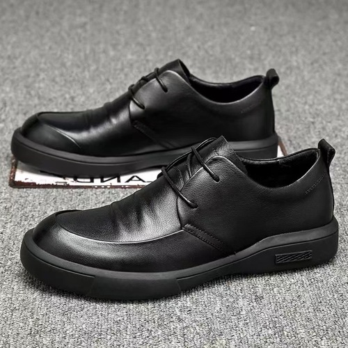Men's  New Fashion Trend Comfy Casual Flat Sneakers Simple and Convenient Leather Shoes