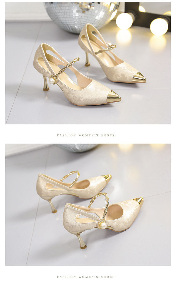 New Chinese-style Pointed-toe High-heeled Shoes, 2025 Summer New Model, With A Slim Heel, Elegant And Sophisticated,_vogvips.com