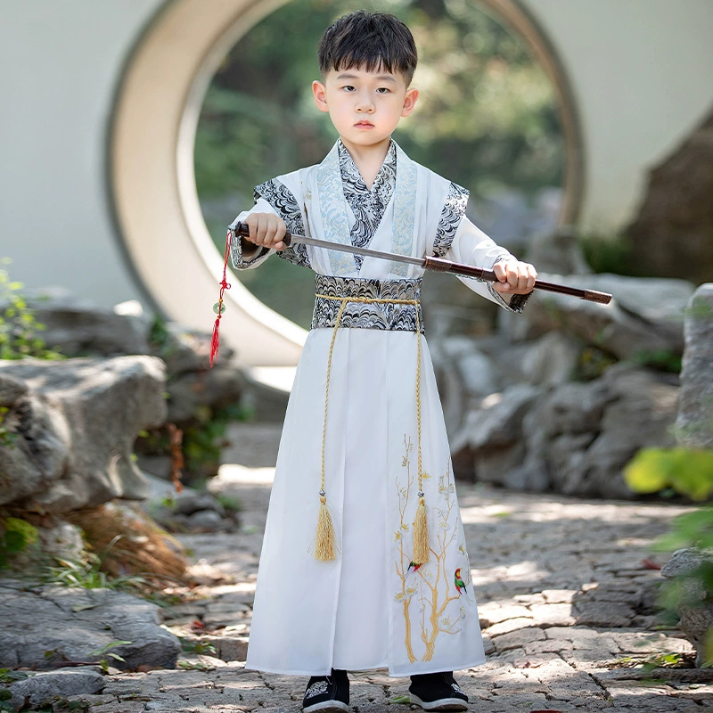 Древние костюмы ханьфу для мальчиков Костюмы для выступлений мальчиков Детский костюм Тан в китайском стиле Суперфея Осенне-зимние книжные Детские костюмы для подростков