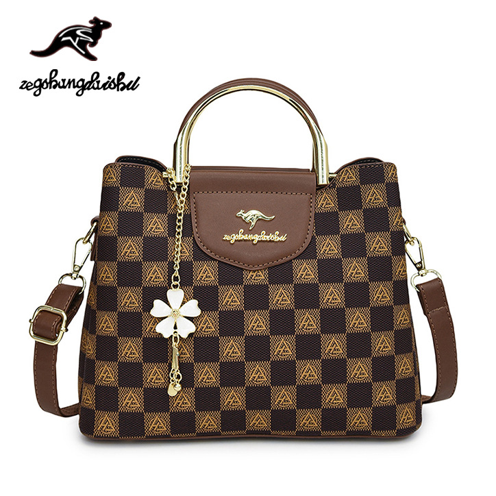 체크무늬 브라운